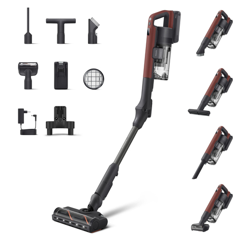 Philips XC3253/10 stick vacuum/electric broom Battery Dry HEPA Bagless Black, Red