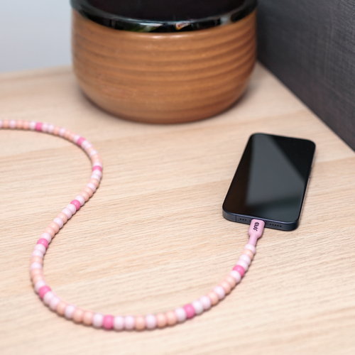 Club 3D USB-C Beaded Cable Pink, 2 meter kabel, afbeelding 4