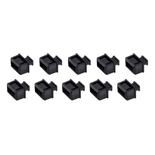 StarTech.com 10 Pack SFP Dust Cover for Open SFP/SFP+ Slot, SFP Plug, Fiber Optic Dust Caps, SFP Port Anti-Dust Cover, Network Switch Port Protector, Durable TPE Material with Pull Tab - SFP Port Dust Covers (SFPCAP10) Sort – billede 3