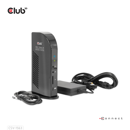 CLUB3D USB Gen2(10G) Type-C Triple 4K60Hz Display(HDMI/DP) Docking Station PD Charging with 135 Watt PS – image 3