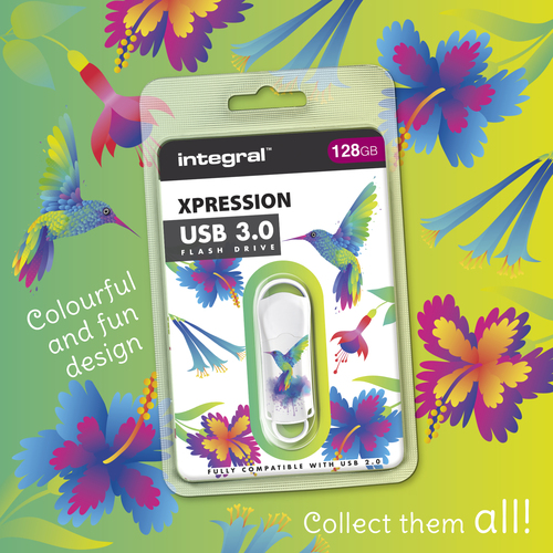 Integral 128GB USB3.0 DRIVE XPRESSION HUMMING BIRD – image 4