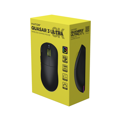 HATOR Quasar 3 Ultra 8K Wireless muis Gamen Ambidextrous RF Wireless + Bluetooth + USB Type-A Optisc, afbeelding 8