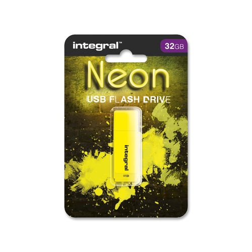 Integral 32GB USB2.0 DRIVE NEON YELLOW – image 2