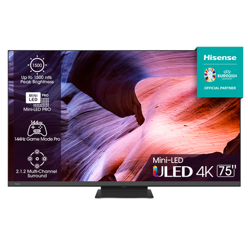 Hisense 75U8KQ 190,5 cm (75") 4K Ultra HD Wi-Fi Черный, Серый 650 cd/m²