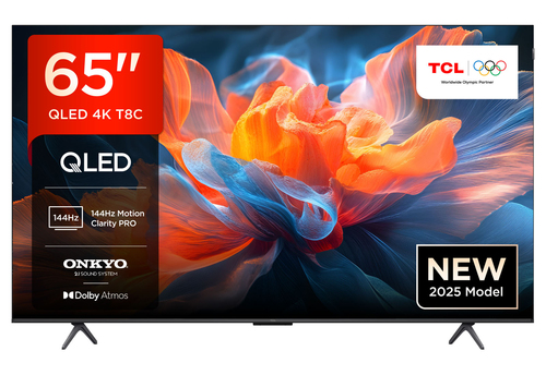 Tcl 65T8C-UK 2025 65" 4K Qled Hdr Uhd Smart TV - Black - image 1