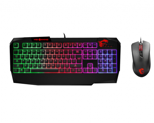 MSI Vigor GK 40 Combo klaviatuur Hiir kaasa arvatud Mängimine USB QWERTY Portugali Must