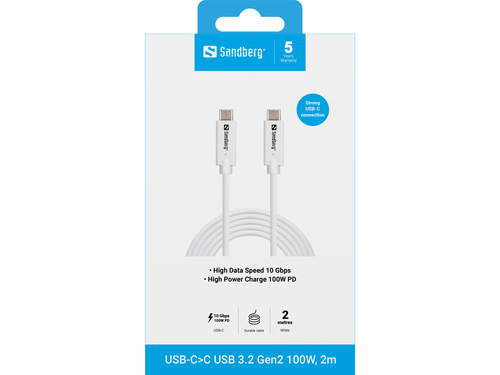 USB-C<gt/>C USB 3.1 G2 100W, 2M, afbeelding 2