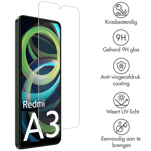 Accezz Gehard Glas Screenprotector Xiaomi Redmi A3, afbeelding 2