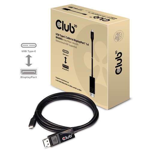 Club 3D USB-C naar DisplayPort 1.4 kabel, afbeelding 2
