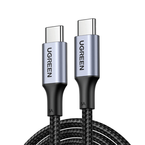 90120 Cable USB-C a USB-C 3 Metros Carga Rápida de hasta 100W Transferencia de datos 480 Mbps PD30 QC40/30/20 FPC AFC Protección Integrada Caja de Aluminio Nylon Trenzado Amplia Compatibilidad Color Negro 90120