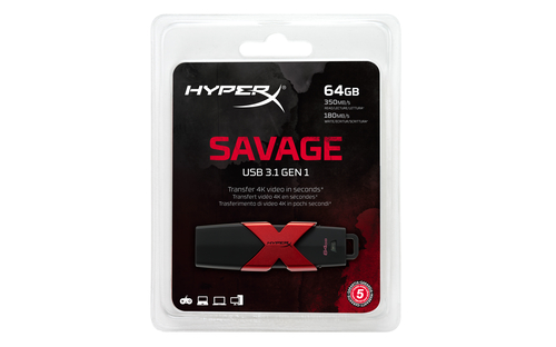 HyperX 64GB USB flash drive USB Type-A 3.2 Gen 1 (3.1 Gen 1) Black, Red – image 2