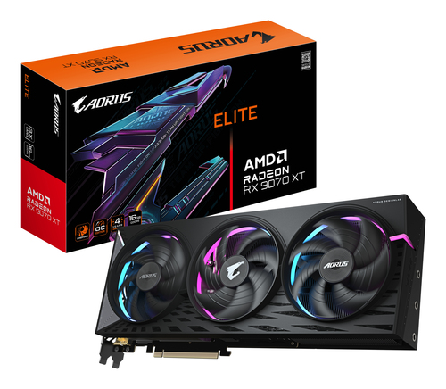 Gigabyte Aorus Radeon RX 9070 XT Elite 16G GDDR6 16GB Graphics Card - GV-R9070XTAORUS E-16GD - image 1