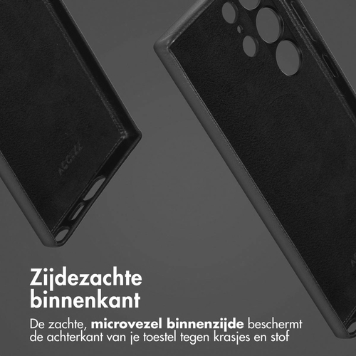 Accezz MagSafe Leather Backcover Samsung Galaxy S24 Ultra - Onyx Zwart, afbeelding 6
