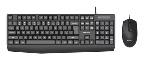 Philips 2000 series SPT6237B/85 keyboard Mouse included Universal USB QWERTY Black