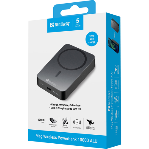 Sandberg Magnet Wireless Powerbank 10000 ALU – image 5