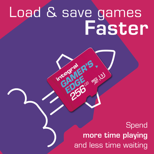 Integral 256GB MICRO SD CARD UHS-1 U3 4K CL10 V30 A1 GAMERS EDGE CARD FOR NINTENDO SWITCH UP TO 100MBS READ 50MBS WRITE – image 2