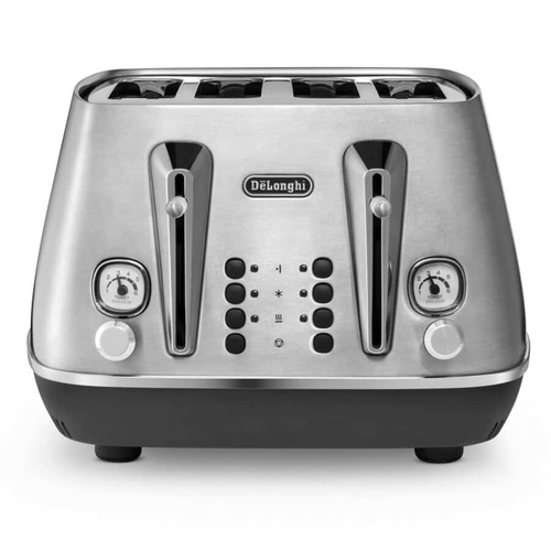 Delonghi 4 Slice Distinta X Stainless Steel Toaster in Metallic Silver Metallic Silver - image 1