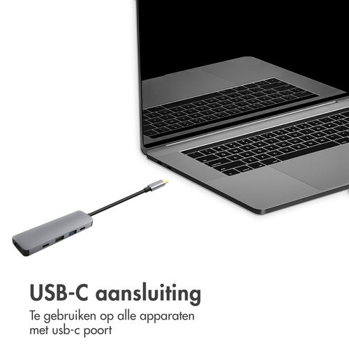 Accezz 5-in-1 USB-C Hub - 4K 30Hz Ultra HD, afbeelding 4