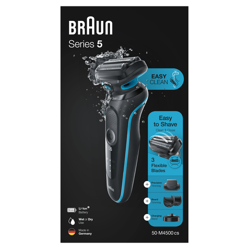 Braun Series 5 50-M4500cs Foil shaver Trimmer Black, Blue – image 6