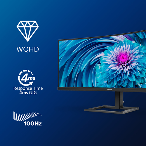 34" Wqhd 100Hz Curved Monitor - Philips 346E2CUAE Flicker-free Amd FreeSync Premium LowBlue Mode MultiView - image 8