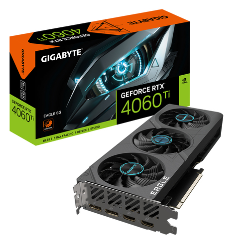 Tarjeta de Video Gigabyte Eagle GeForce RTX4060TI 8GB Triple Fan GDDR6 PCIe 40 2xHDMI 2xDP GV-N406TEAGLE-8GD - GV-N406TEAGLE-8GD