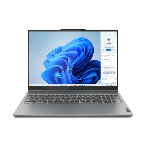 Lenovo IdeaPad 5 2-in-1 16AHP9 AMD Ryzen™ 5 8645HS Гибрид (2-в-1) 40,6 cm (16") Сенсорный экран WUXGA 16 GB LPDDR5x-SDRAM 1 TB Твердотельный накопитель (SSD) Wi-Fi 6E (802.11ax) Windows 11 Home Серый Немецкий