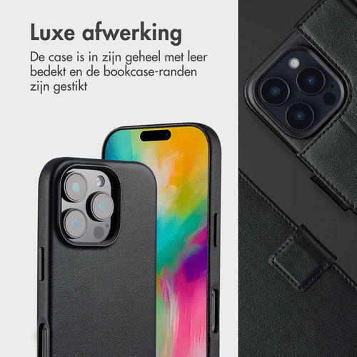 Accezz Leather Bookcase 2-in-1 met MagSafe iPhone 16 Pro - Onyx Black, afbeelding 3