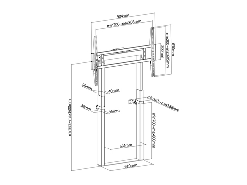 Equip 55"-100" Fixed Motorized Wall Mount Stand – image 9