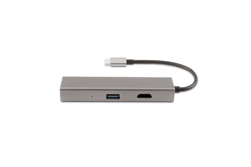 CoolBox Hub miniDOCK4 USB-C Проводная USB 3.2 Gen 1 (3.1 Gen 1) Type-C Стальной
