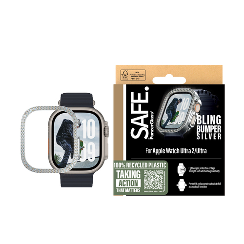 PanzerGlass SAFE. by PanzerGlass® Bling Bumper Silver Apple Watch Ultra 3 | Ultra 2 | Ultra | 49mm – image 2