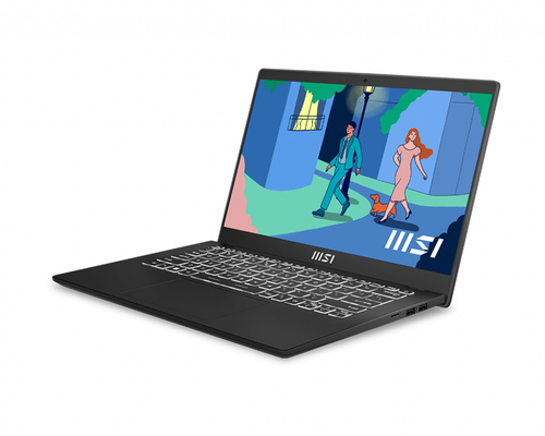 MSI Modern 14 C12M-076ES Intel® Core™ i7 i7-1255U Ноутбук 35,6 cm (14") Full HD 16 GB DDR4-SDRAM 512 GB Твердотельный накопитель (SSD) Wi-Fi 6 (802.11ax) Windows 11 Home Черный
