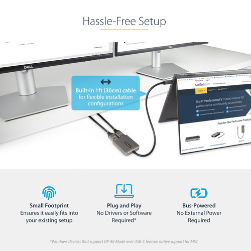 StarTech.com USB-C to Dual HDMI Adapter, USB Type-C Multi-Monitor MST Hub, Dual 4K – image 8