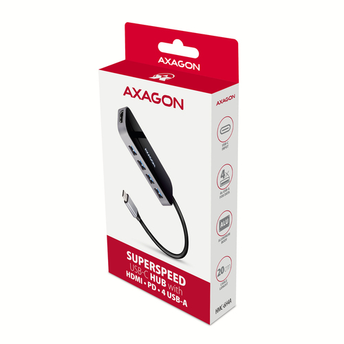 AXAGON SuperSpeed USB-C Hub USB-Hubs - USB 32 - 6 - Schwarz – Foto 10 von 10