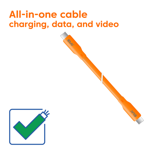 Club3D USB4 Gen 3x2 20Gbps 240W USB Type-C 2m Oranje, afbeelding 3