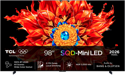 TCL MSQLED85L 98MSQLED85L TV 2.49 m (98") 4K Ultra HD Smart TV Wi-Fi Black 3000 cd/m²