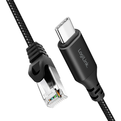 Logilink USB-C 3.2 Ethernet-Kabel C/M > RJ45/M 1 Gbit/s 2m, afbeelding 3