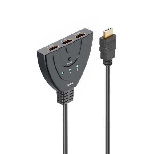Hama 00205101 HDMI кабель 0,55 m HDMI Тип A (Стандарт) 3 x HDMI Type A (Standard) Черный