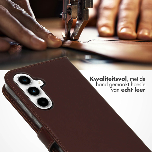 Selencia Echt Lederen Bookcase Samsung Galaxy A55 - Bruin, afbeelding 2