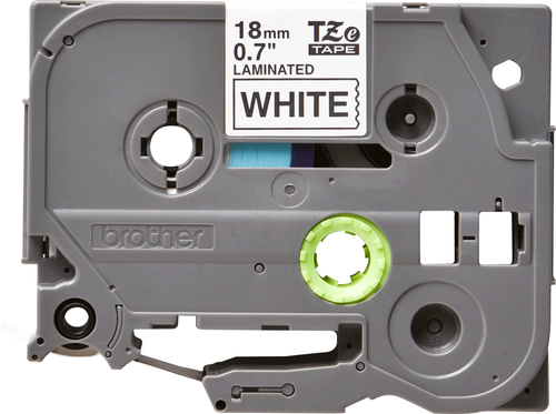 Original Brother P-Touch TZE241 18mm Gloss Tape - Black on White - image 2