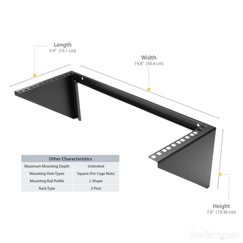 StarTech.com 4U 19in Steel Vertical Wall Mount Equipment Rack Bracket - TAA – image 9