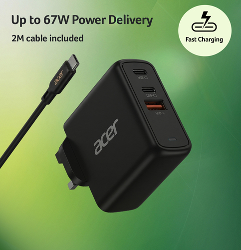Acer 67W PD CHARGER 2X USB-C 1X USB-A – image 2