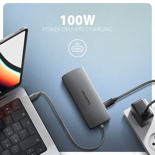 AXAGON SuperSpeed USB-C Hub USB-Hubs - USB 32 - 9 - Grau – Foto 6 von 10