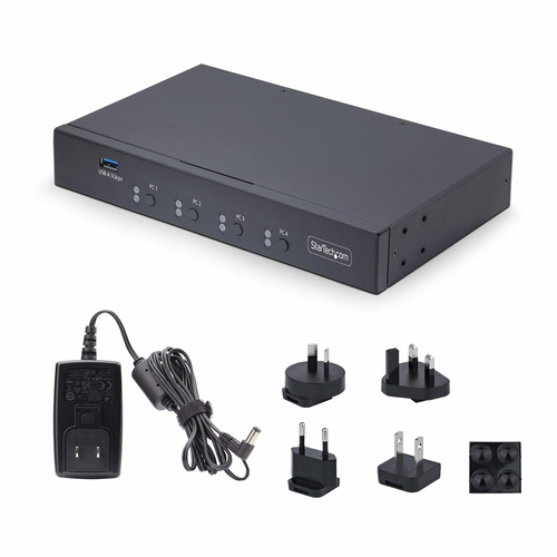 StarTech.com 4-Port KM Switch with Mouse Roaming, USB Switch for KeyboardMouse, 3.5mm and USB Audio, Peripheral Sharing for 4 Computers, USB 3.0, afbeelding 5