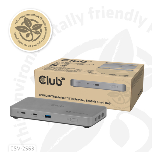 CLUB3D CSV-2563 5-1 Thunderbolt™ 5 Hub Triple video 5K60Hz Thunderbolt™ Share Certifi ed – image 6