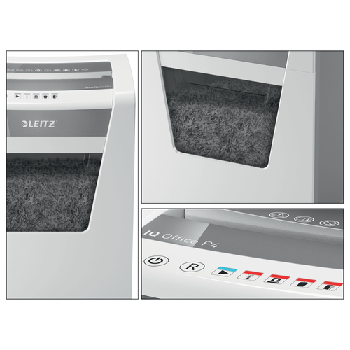 Leitz IQ Home Office P4 Papierversnipperaar Cross cut 4 x 40 mm 23 l Aantal bladen (max.): 5 vellen Veiligheidsniveau 4 Ook geschikt voor Nietjes, Paperclips – Foto 8 van 10