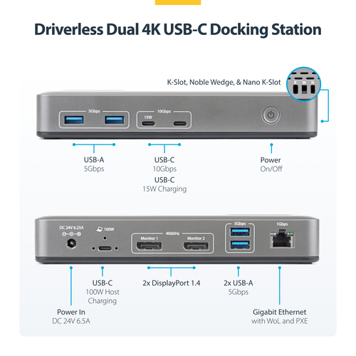 StarTech.com Dual-Monitor USB-C Docking Station, DisplayPort, 4K – image 8