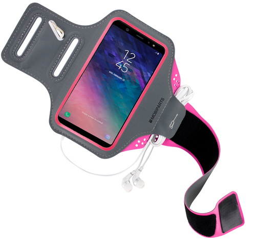 Mobiparts Comfort Fit Sport Armband Samsung Galaxy A6 (2018) Neon Pink – image 2