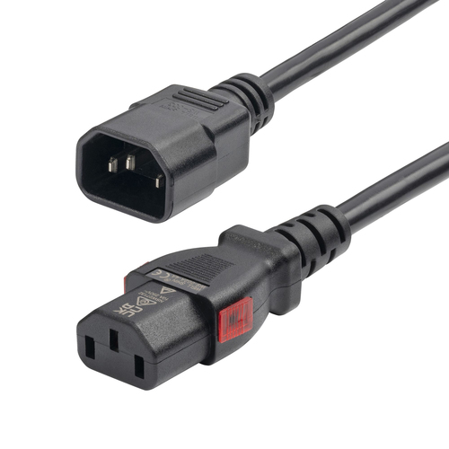 4FT (1.2M) POWER EXTENSION CORD, IEC 60320 C14 TO LOCKING C13, PDU POWER CORD, 1