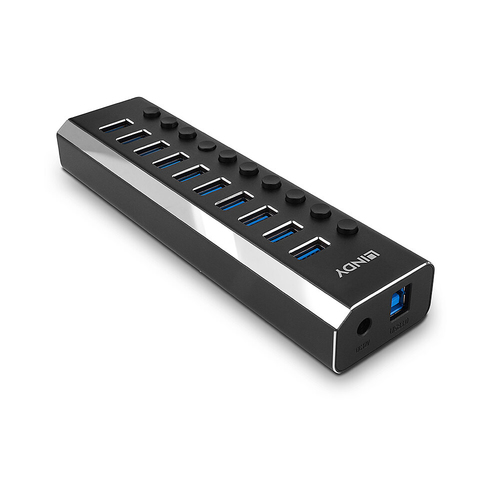 LINDY 10 Port USB 3.0 Hub met Ein-/Ausschaltern, afbeelding 2