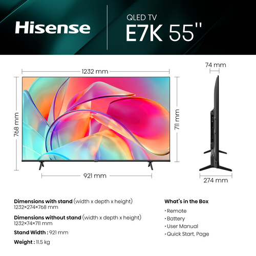 Hisense 55E7KQTUK TV – image 4